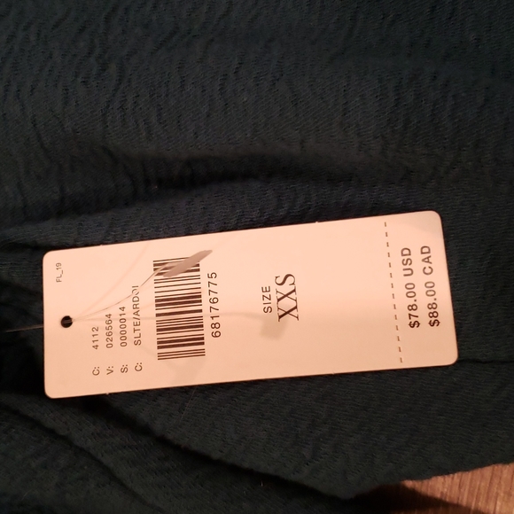 NWT Maeve Cross-Front Puff-Sleeve Top in Slate (Dark Teal), XXS - Picture 6 of 7